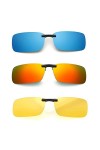 Clip polarisé sur lunettes de soleil sur lunettes de vue, anti-reflet UV400, fonction rabattable pour hommes femmes conduite 