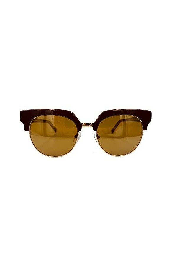 Galvani Lunettes de soleil femme modèle 9957 classique vintage également avec verres miroir, Marron/or E542 Ge,