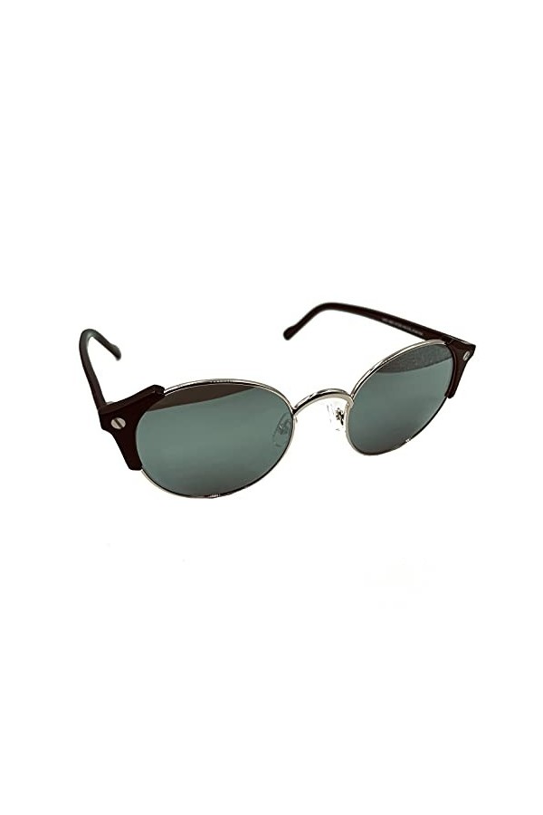 Galvani Lunettes de soleil femme modèle 9955 classic vintage rondes même avec verres miroir, Noir E546-km,