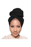 Xtrend Lot de 4 turbans en jersey extensible pour tête en tricot pour cheveux urbains couleur unie respirant ultra doux extra