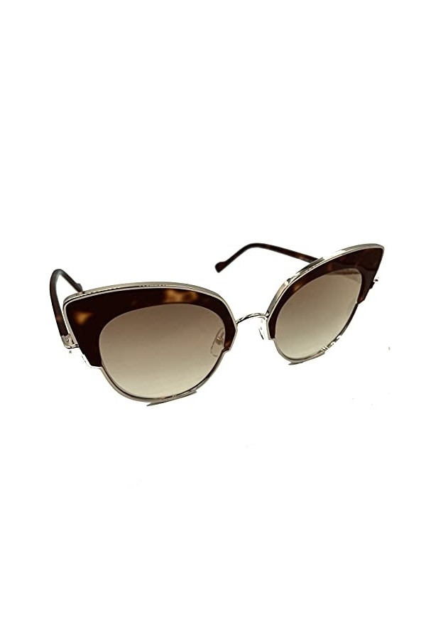 Galvani Lunettes de soleil pour femme modèle 9946 classique forme chat eye avec verres miroir, Havana E542 2EX,