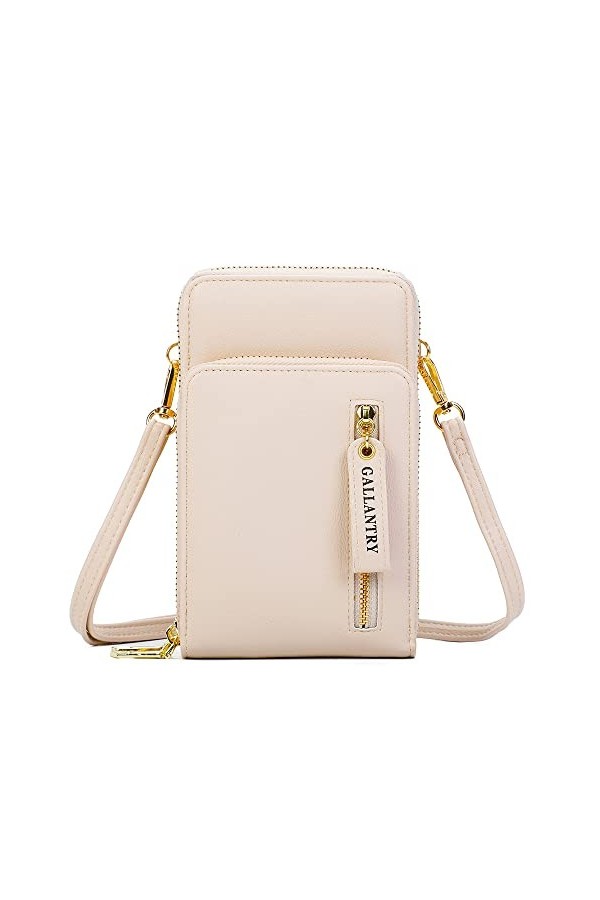 Gallantry - Sac Pochette Bandoulière Femme pour Smartphone - Petit Sacoche Zippé 6.7 Pouces Iphone 13 14 Pro Max - Multifonct