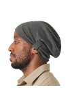 CHARM Dames Homme 100% Coton Biologique Slouch Bonnet Chapeau Mode Vetement Accessoire Gris Foncé