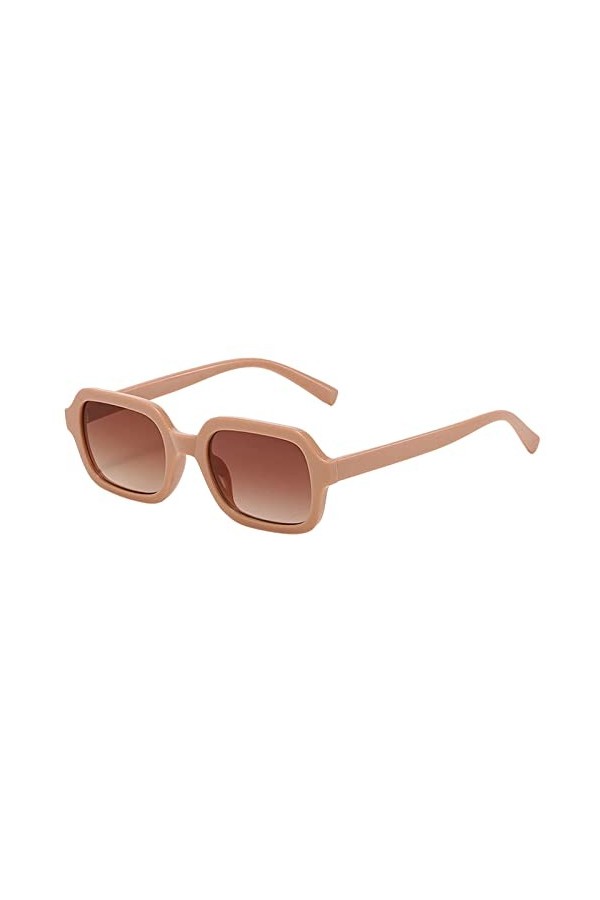 NHNKB Femme Homme Unisexe Mode Rétro Street Lunettes de liqueur PC Cadre Lunettes de soleil Métal Cadre Rétro, beige, taille 