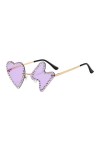 Miaelle Y2K Lunettes de soleil pour femmes et hommes Lunettes de soleil tendance uniques en forme de cœur Lunettes de soleil 