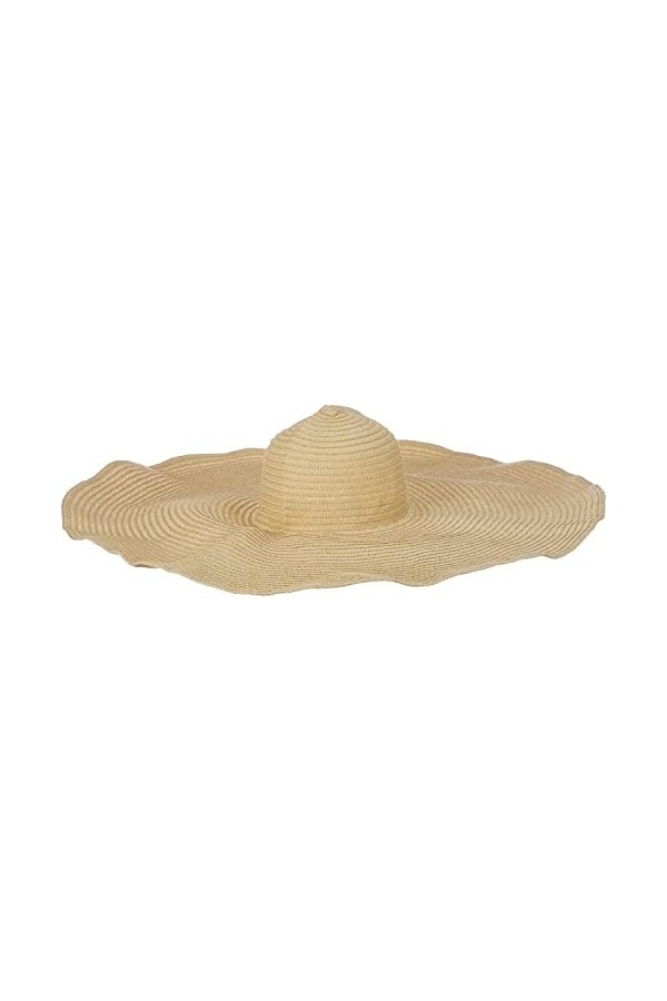 Dremokay Chapeau de plage surdimensionné à large bord pour femme - Grand chapeau de paille - Protection UV - Pliable - Pare-s
