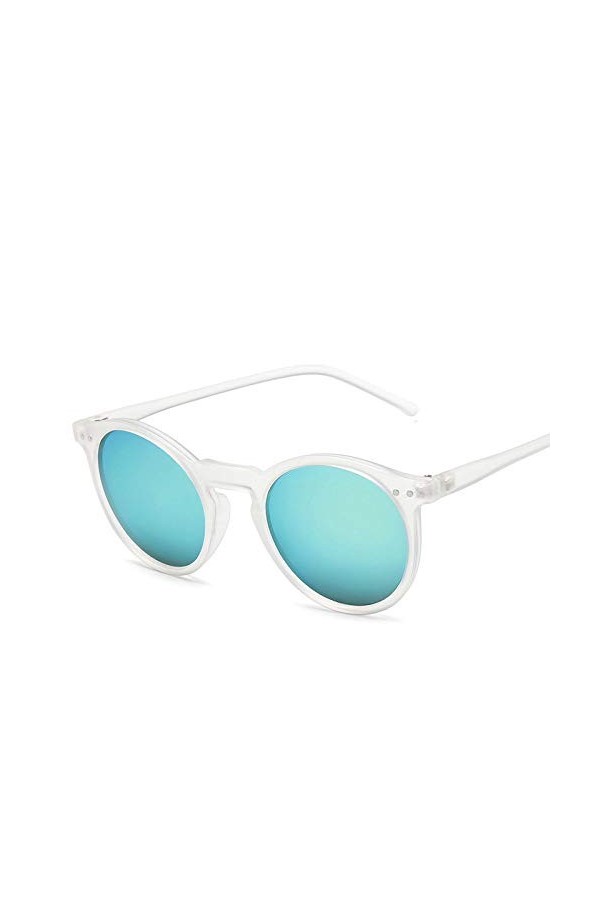 YAYADI des Lunettes De Soleil Femme,Gold Vintage Ronds Femmes/Hommes Lunettes De Soleil Lunettes De LObjectif De LOcéan Pis