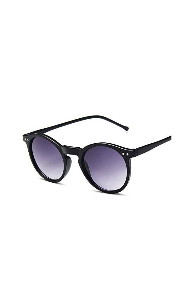 YAYADI des Lunettes De Soleil Femme,Double Sable Vintage Ronds Gris Femmes/Hommes Lunettes De Soleil Lunettes De LObjectif D