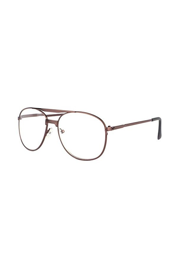 New Time Grosses lunettes loupe marron en métal Vysia - Taille: Dioptrie 2,5 - Couleur: Marron - Homme