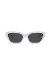 LjS449 Chaîne en métal pour femme Style hip hop Lunettes de soleil Mode Polygone Petites lunettes de monture, Blanc., Taille 