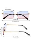 Comius Sharp Lunettes de Soleil Rectangulaires sans Monture, 3 Pièces Lunettes De Soleil Mode, UV400 Protection Lunettes De S