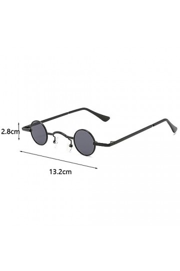 2 Pièces Lunettes de Soleil Rétro Petites Rondes, Mini Vintage Élégant Hippy Petit Cadre Cercle Lunettes de Soleil, Steampunk