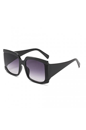 Dollger Lunette de Soleil Femme Homme Rétro Classique Mode UV400 Noir Grand Cadre