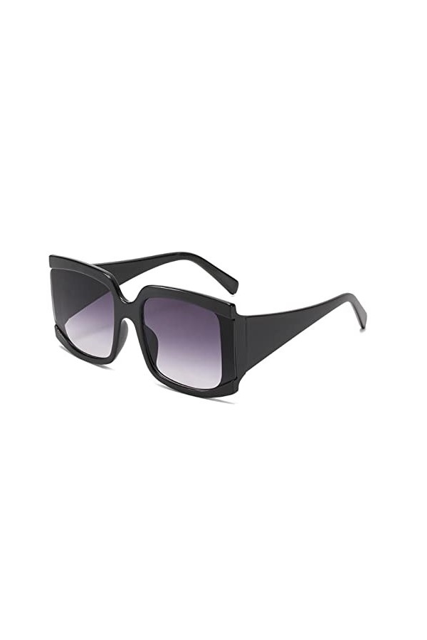 Dollger Lunette de Soleil Femme Homme Rétro Classique Mode UV400 Noir Grand Cadre