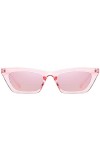 H HELMUT JUST Lunette de Soleil pour Femme Verres Polarisées Oeil de Chat Transparent Rose Petit Monture Mode