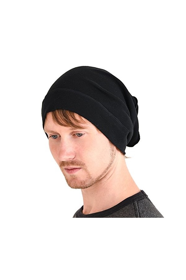 CHARM Bio Coton Bonnet Beanie - Bouffant Chapeau Chimio Homme & Femme Gris Clair