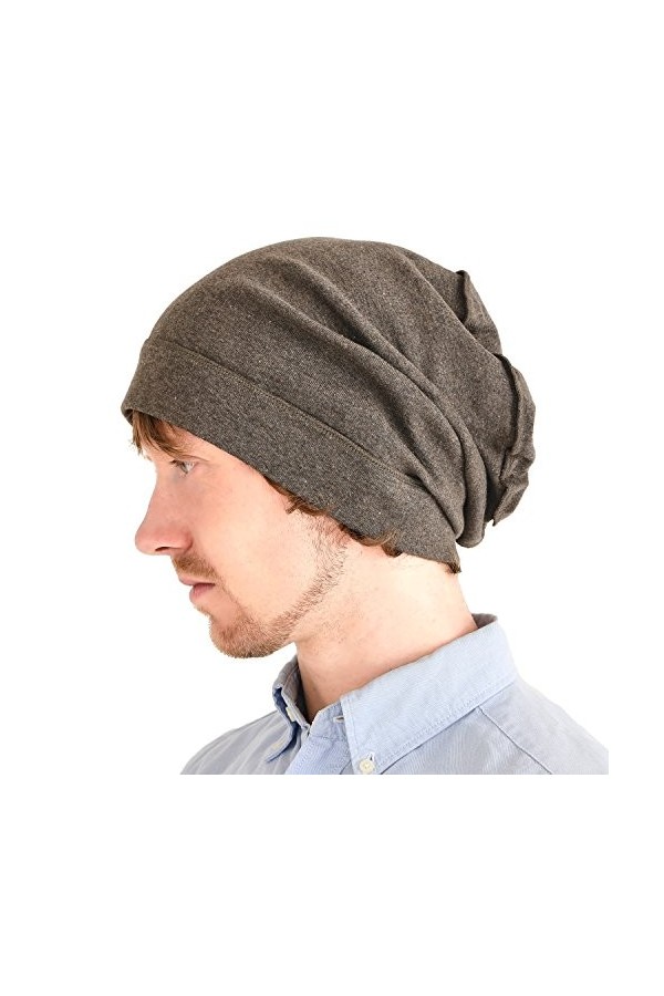 CHARM Bio Coton Bonnet Beanie - Bouffant Chapeau Chimio Homme & Femme Gris Clair