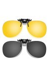 Hifot Clip Solaire 2 pièce, Clip Lunettes de Soleil Polarisées, surlunettes de Soleil pour Hommes Femmes pour la Conduite et 
