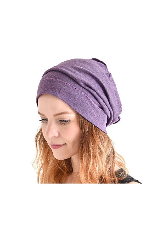 CHARM Bio Coton Bonnet Beanie - Bouffant Chapeau Chimio Homme & Femme Gris Clair