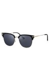 Avoalre Lunettes de Soleil Femme Homme Demi-cerclées Protection UV 400 Lentille Métal Mode - Sorcière Noire
