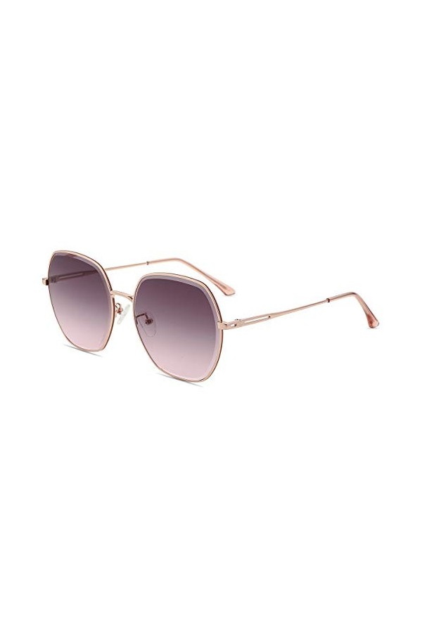 Firmoo Lunettes de Soleil Polarisées Classique Ronde Rétro Surdimensionné UV-Protection Homme Femme