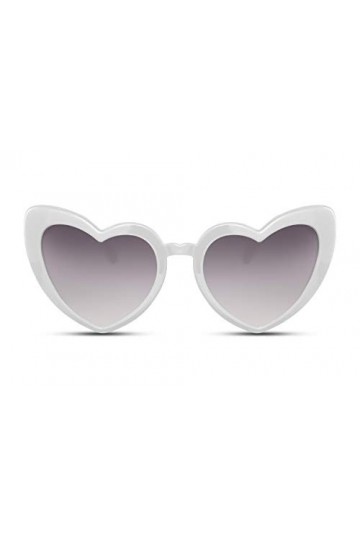 Cheapass Lunettes de soleil En forme de cœur Lunettes mode à monture blanche Protection UV400 Femmes