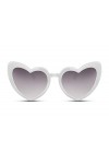 Cheapass Lunettes de soleil En forme de cœur Lunettes mode à monture blanche Protection UV400 Femmes
