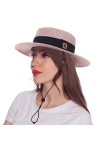 HEYANN Chapeau de Paille Femme été Panama, Unisexe Chapeau de Paille Chapeau de Soleil pour Hommes et Femmes Fedora de Paille