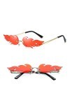 WJI 1 Pièces Lunette Festival,Lunette Fluo,Lunette Flamme Lunette De Soleil Flamme Sans Monture Nouveauté Accessoires Punk Fê