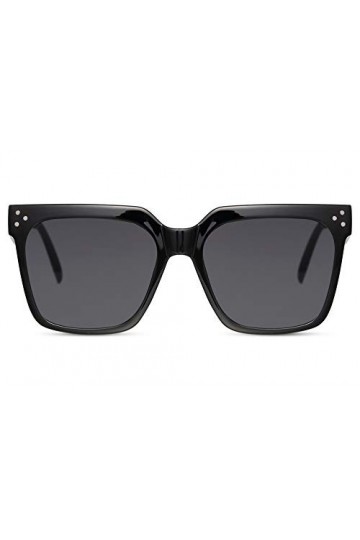 Cheapass Lunettes de Soleil Style de Femmes Monture Noire-Tortoise Rectangulaire avec des Verres Marron Dégradés et des Bouto