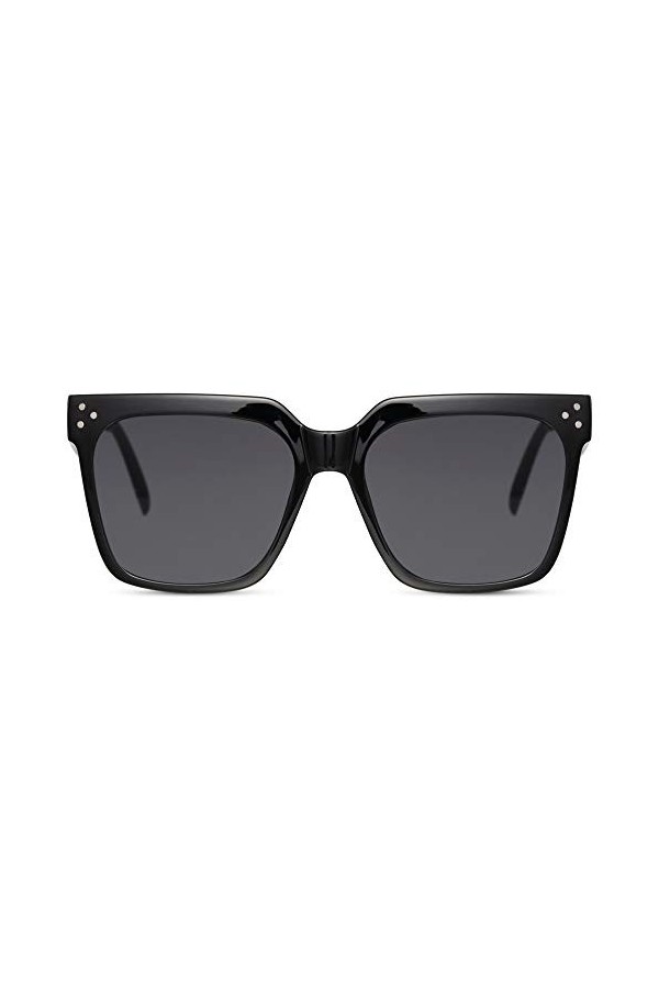 Cheapass Lunettes de Soleil Style de Femmes Monture Noire-Tortoise Rectangulaire avec des Verres Marron Dégradés et des Bouto