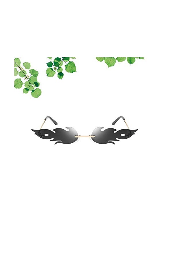 TOYANDONA 1Pc Mode feu flamme lunettes de soleil sans monture vague lunettes de soleil métal sans cadre lunettes nouveauté te