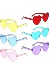Dilightnews 6 pcs Lunettes de Soleil pour Femmes Sans Monture, Lunettes de Soleil En Forme de Cœur, Lunettes mode Teintés San