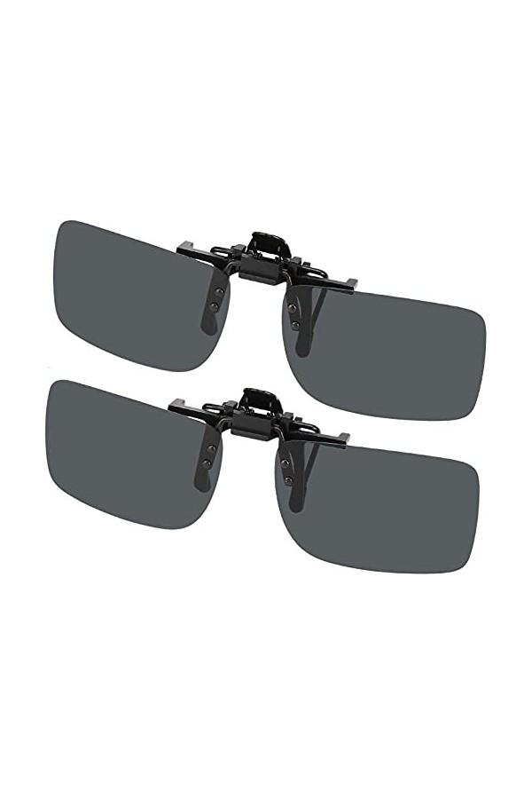 Hifot Clip Solaire 2 pièce, Clip Lunettes de Soleil Polarisées, surlunettes de Soleil pour Hommes Femmes pour la Conduite et 