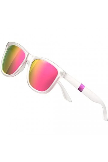 SIPLION Classic Unisexe Lunettes de soleil Homme polarisées Femme Retro Lunettes UV400 TR90 cadre JDSY067 Black-ALL