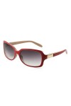 JM Lunettes de Soleil Enveloppantes Classiques Lunettes de Soleil à Gradient de Mode Rectangulaires pour Femmes Rouge