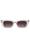 H HELMUT JUST Lunette de Soleil pour Femme Rectangulaire Petit Verres Polarisées Transparent Marron Clair Anti-éblouissement 