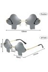 4 Pièces Lunettes de Soleil en Forme de Champignon Lunettes de Soleil Sans Bordure Lunettes de Soleil de Forme Irrégulière Lu