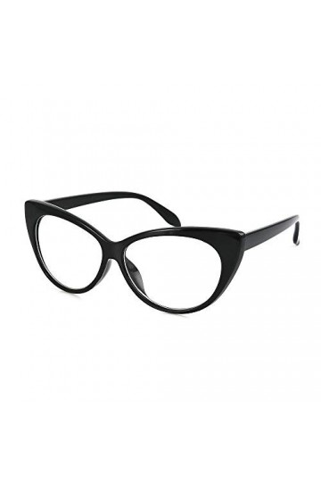 Boolavard Vintage Lunettes de soleil ovales Femmes Cateye Mod Style Cadre en plastique Noir 
