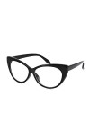 Boolavard Vintage Lunettes de soleil ovales Femmes Cateye Mod Style Cadre en plastique Noir 