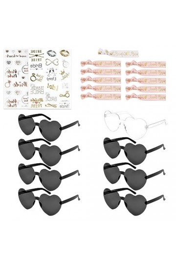 PlsMupn 8 Paires Lunettes en Forme de Coeur,Hippie Lunettes Fête en Coeur,Drôle de Lunettes de Soleil de Fête,Lunettes de Sol