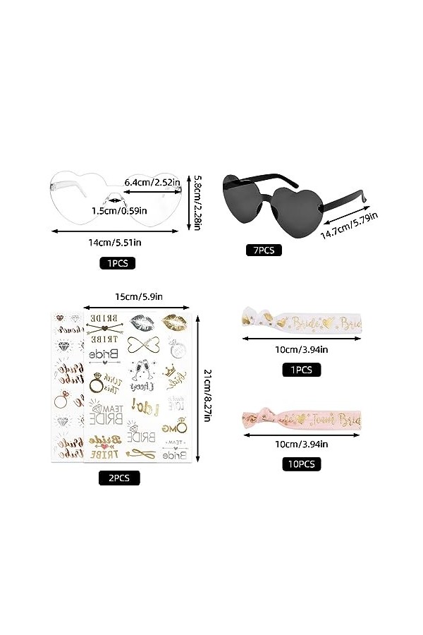 PlsMupn 8 Paires Lunettes en Forme de Coeur,Hippie Lunettes Fête en Coeur,Drôle de Lunettes de Soleil de Fête,Lunettes de Sol
