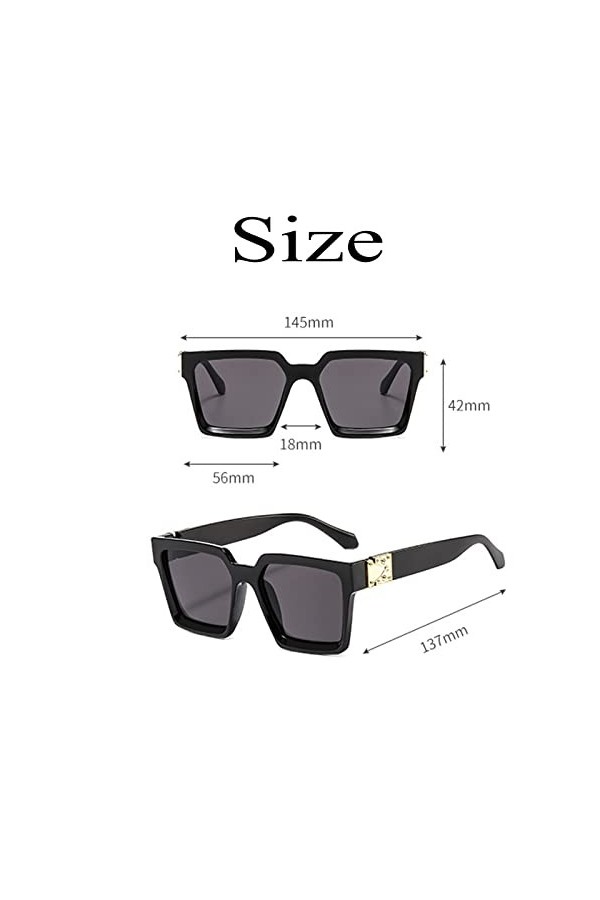 4 Pièces Carré Dégradé Lunette de Soleil Femme, Lunette Soleil Femme Rétro Carrées, Lunettes de Soleil Femme Largeur Rétro Re
