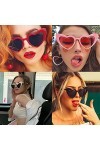 6 Paires Lunettes de Soleil Coeur, Lunettes de Soleil en Forme de Coeur pour Femmes Hommes avec Protection UV400, Vintage Hip