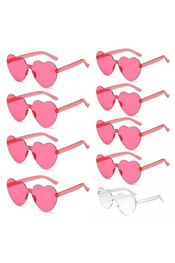 Sporgo Bride Lot de 9 lunettes de soleil en forme de cœur, 1 mariée + 8 lunettes de soleil sans monture pour enterrement de v