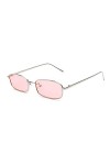 Bmeigo Lunettes de soleil Femme Vintage Rétro Rectangulaire Métal lunettes Unisex Mode UV400 Ultra léger