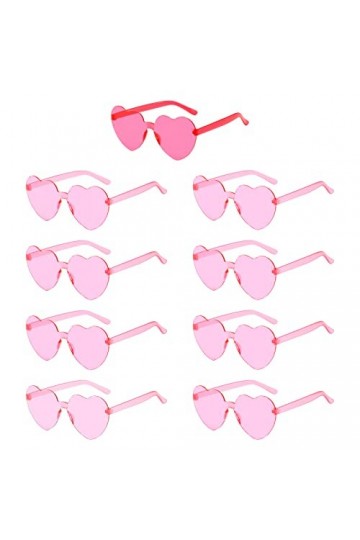 Sporgo Lot de 9 paires de lunettes de soleil pour mariée - En forme de cœur - 1 mariée + 8 équipes - Lunettes de soleil sans 
