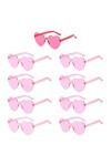 Sporgo Lot de 9 paires de lunettes de soleil pour mariée - En forme de cœur - 1 mariée + 8 équipes - Lunettes de soleil sans 