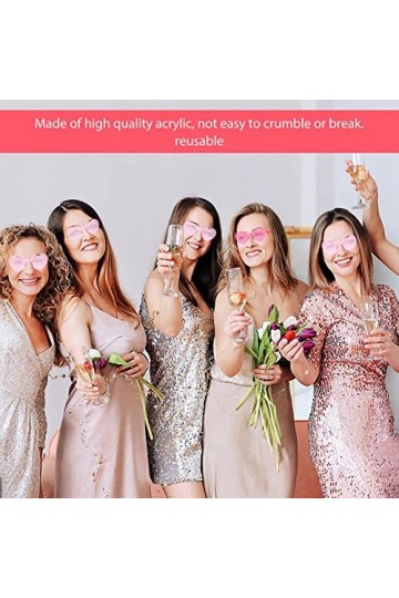 Sporgo Lot de 9 paires de lunettes de soleil pour mariée - En forme de cœur - 1 mariée + 8 équipes - Lunettes de soleil sans 