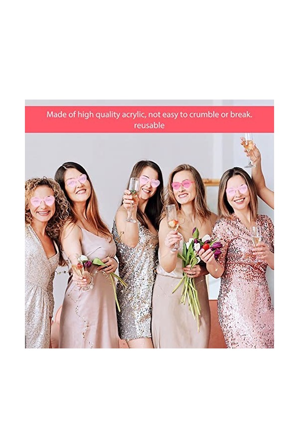 Sporgo Lot de 9 paires de lunettes de soleil pour mariée - En forme de cœur - 1 mariée + 8 équipes - Lunettes de soleil sans 